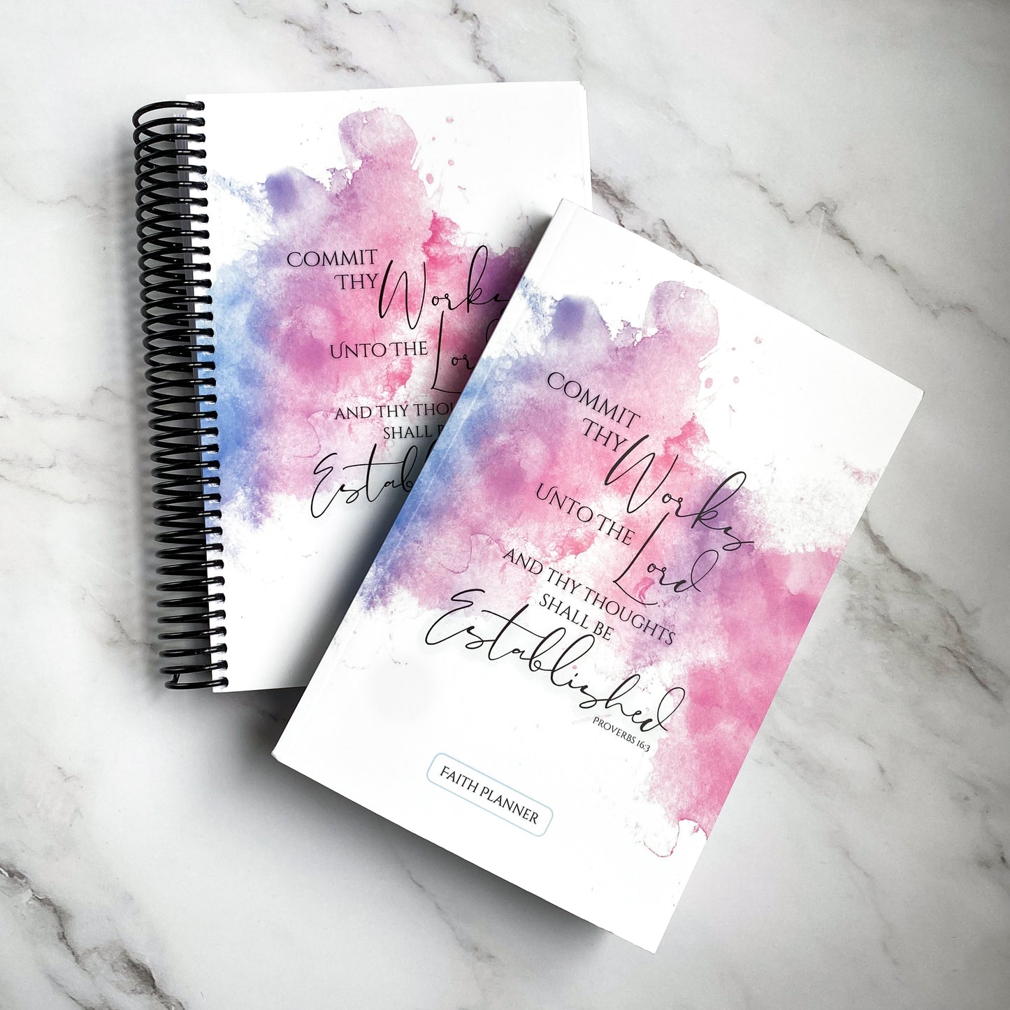 Watercolor Faith Planner with Bible Reading Plan