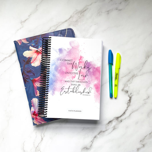 Watercolor Faith Planner with Bible Reading Plan