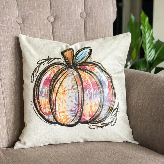 Tie Dye Pumpkin Pillow Cover Home + Gift